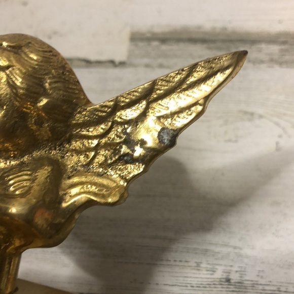 Set of 2 Solid Brass Angel Candlestick Holders Cherubs Cute Christmas Holiday - Picture 3 of 7